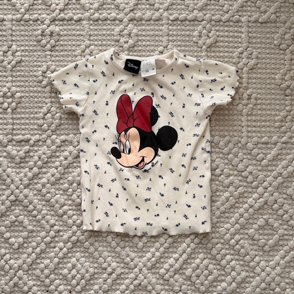 Zara Cream and Red Minnie Mouse Kids Tee